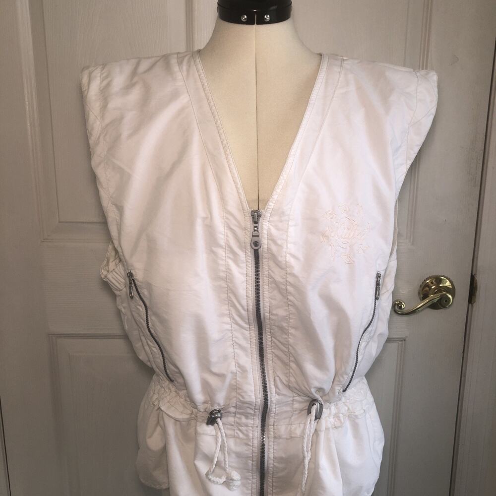 Vtg womens sz Lg 80s windbreaker vest Parachute fabric utility German gorpcore
